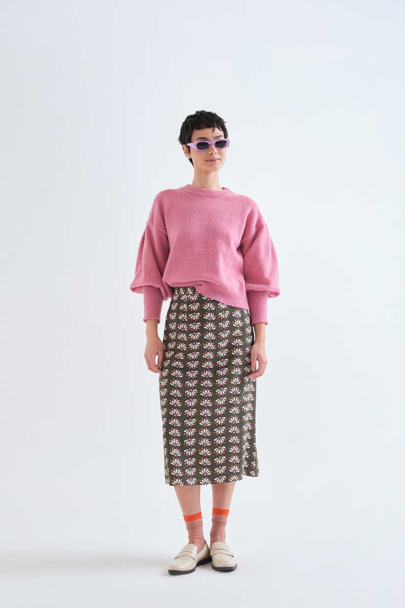 Geometric midi skirt