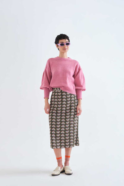Geometric midi skirt