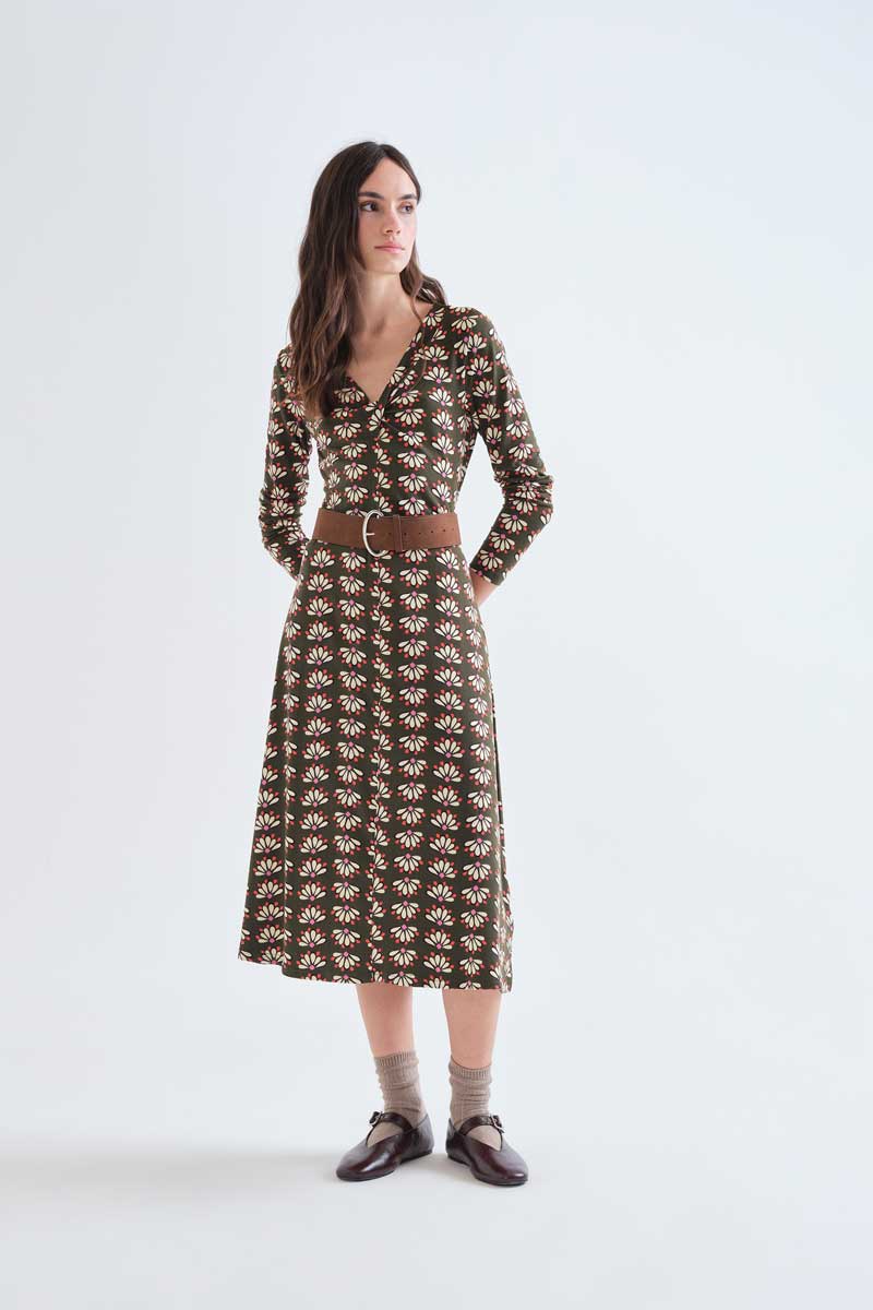 Midi dress with Geometric print