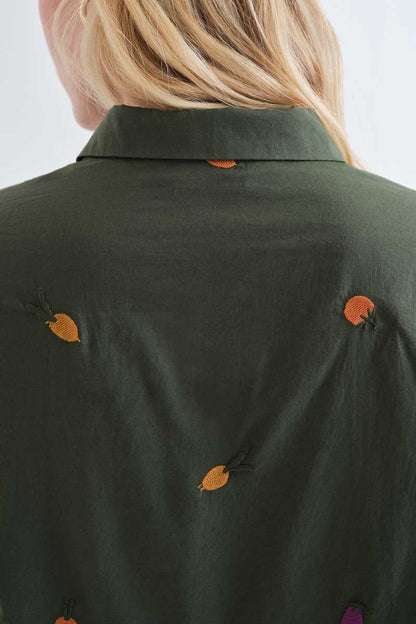 100% cotton shirt with vegetable embroidery