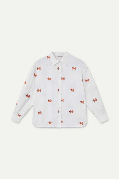 100% cotton shirt with fox embroidery