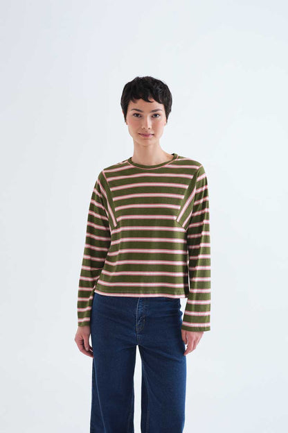 100% cotton T-shirt with Aberdeen stripe print