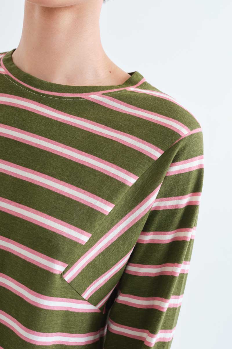 100% cotton T-shirt with Aberdeen stripe print