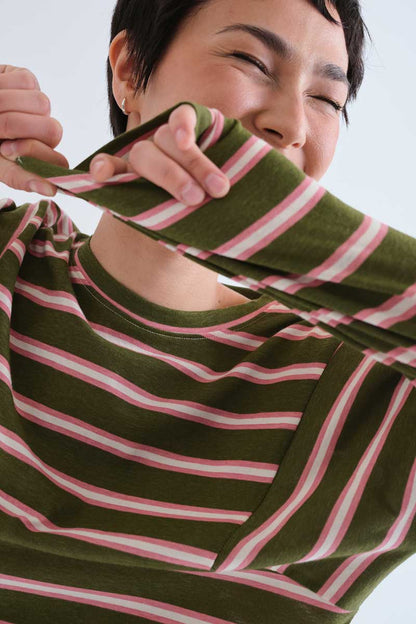 100% cotton T-shirt with Aberdeen stripe print