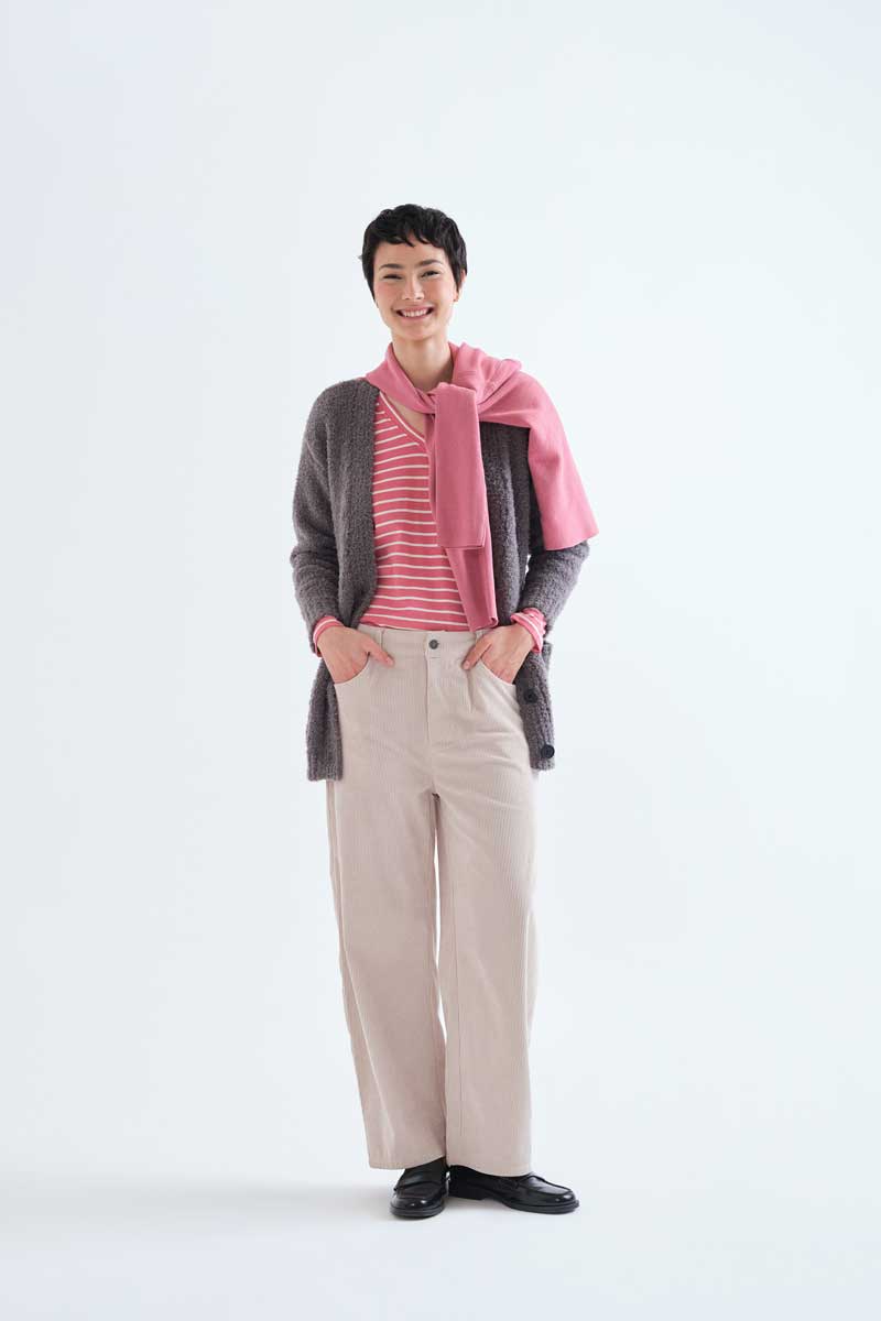 100% cotton T-shirt with pink stripe print