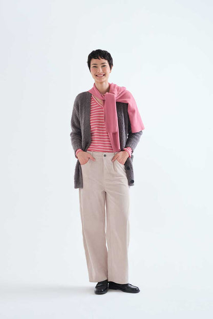 100% cotton T-shirt with pink stripe print