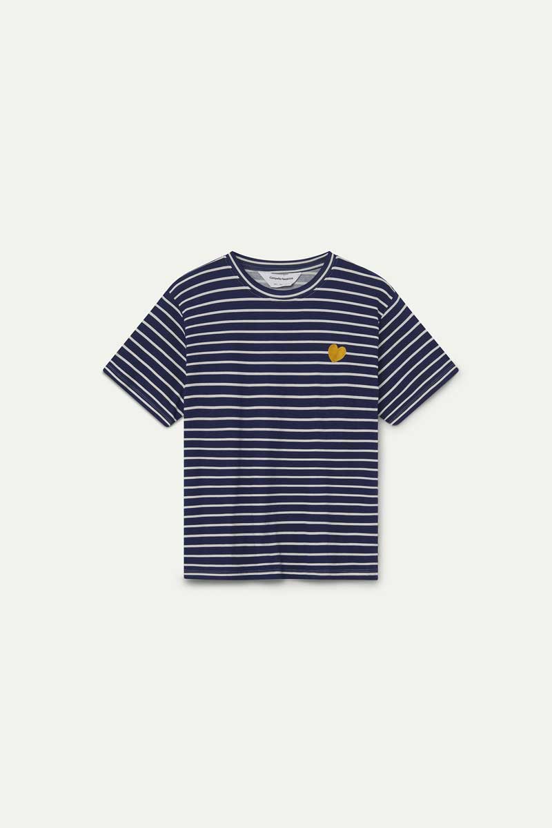 100% cotton T-shirt with navy stripe print