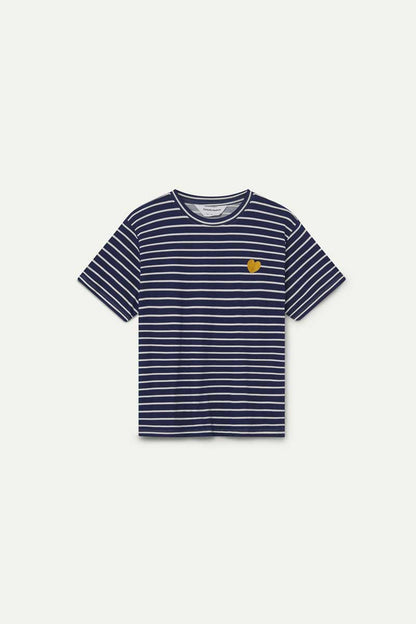 100% cotton T-shirt with navy stripe print