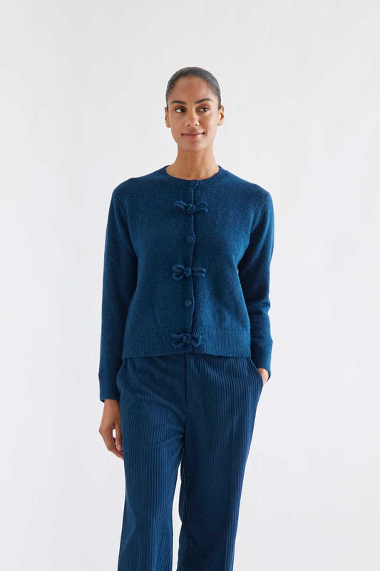 Navy blue cardigan with toggles