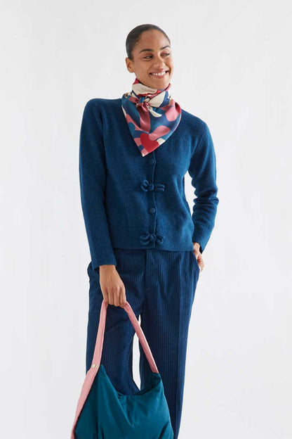 Navy blue cardigan with toggles