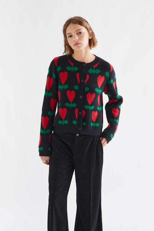 Cyclamen print cardigan