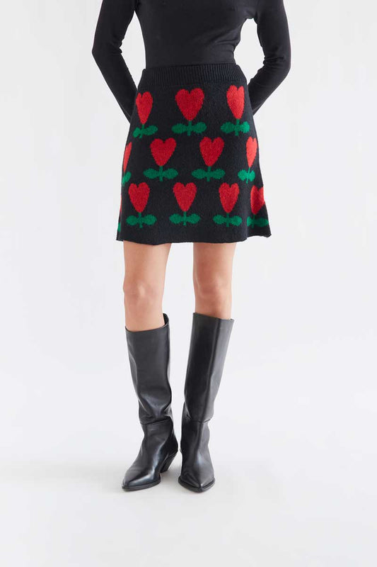 Short skirt with Cyclamen print