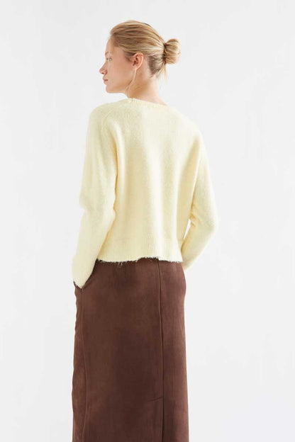Light yellow wool blend jersey