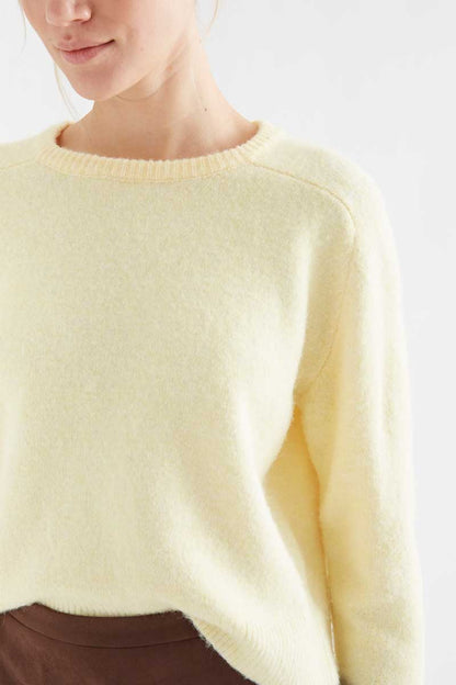 Light yellow wool blend jersey
