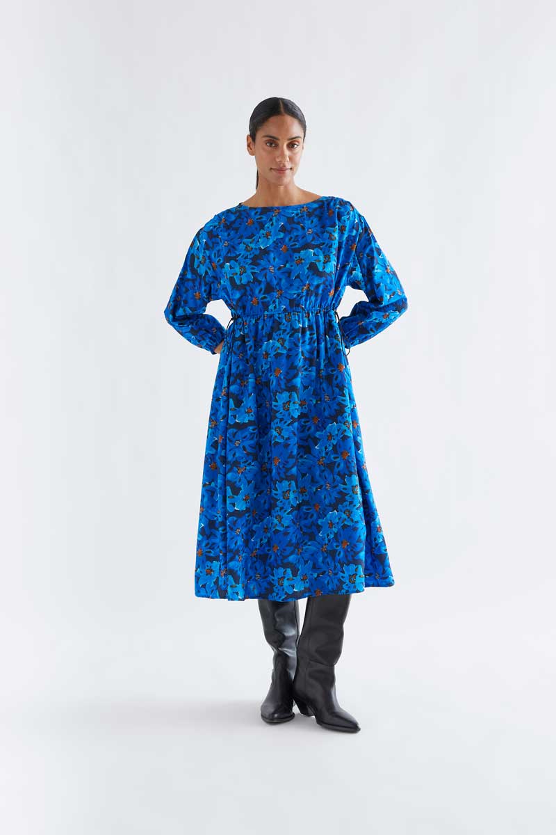 Clematis print midi dress