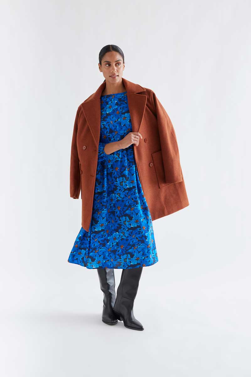 Clematis print midi dress