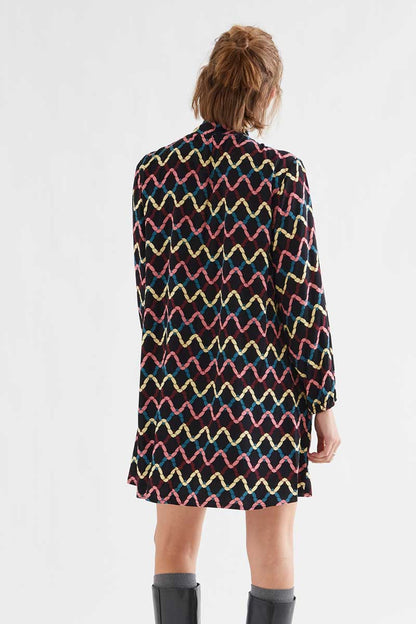 Short dress with Skein print