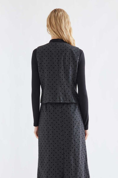 Grey tweed waistcoat with black knit