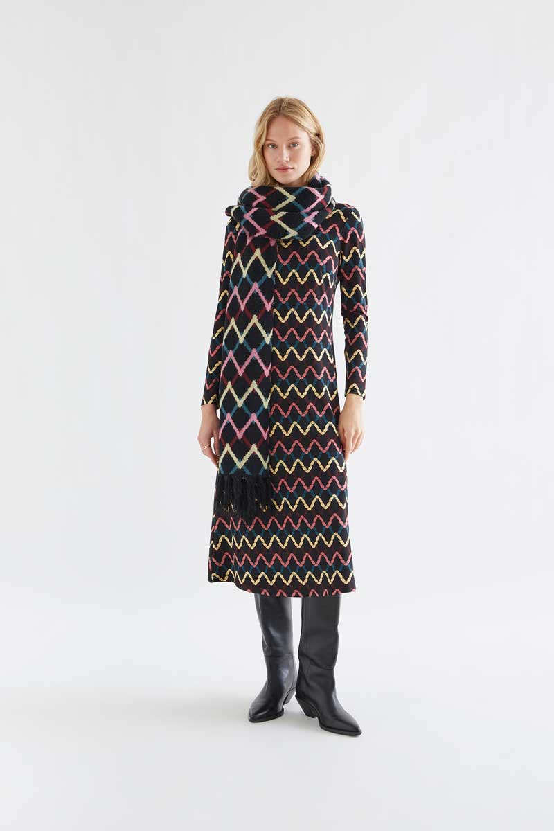 Skein print midi dress
