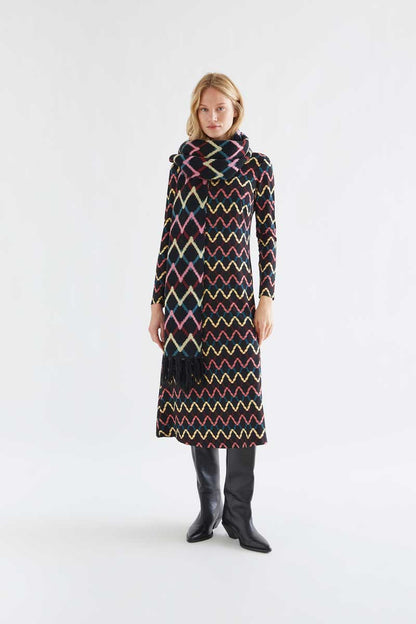 Skein print midi dress