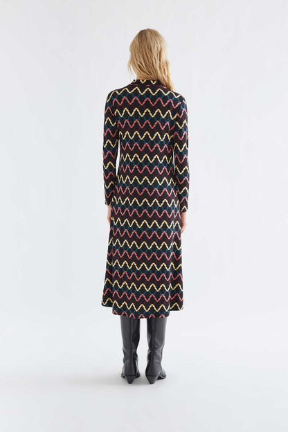 Skein print midi dress