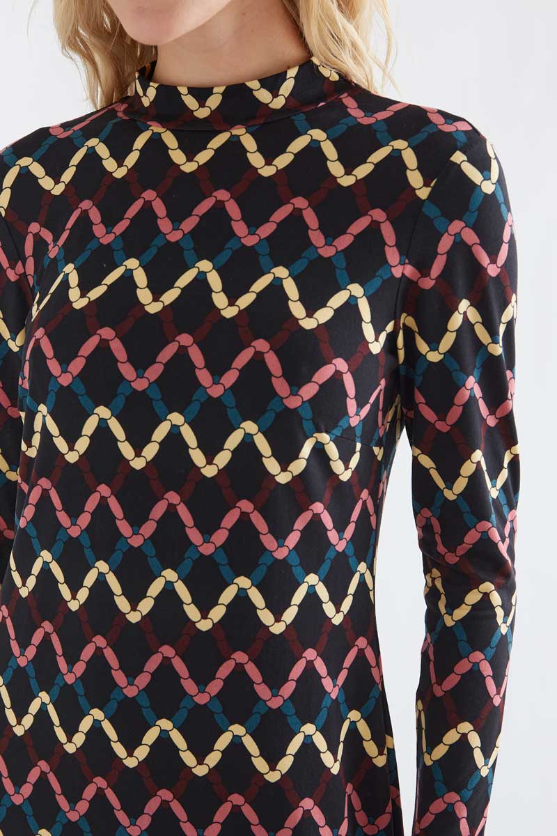 Skein print midi dress