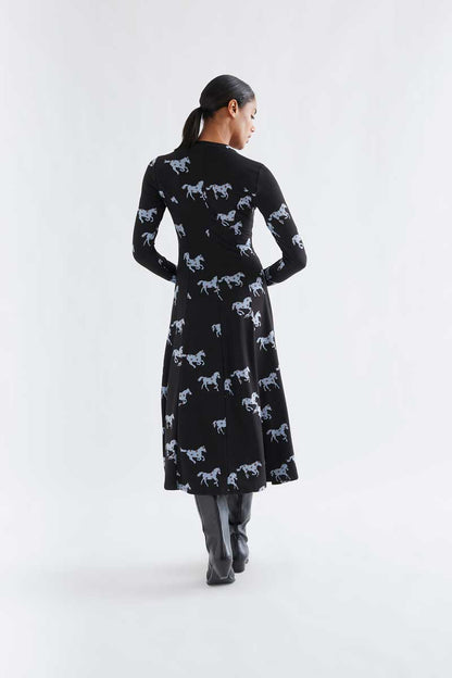 Midi dress with Horse print