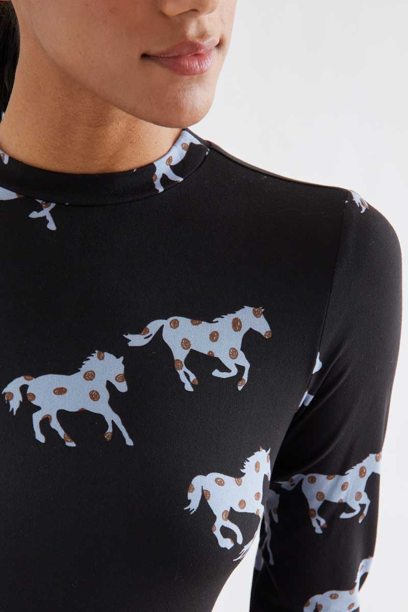 Midi dress with Horse print