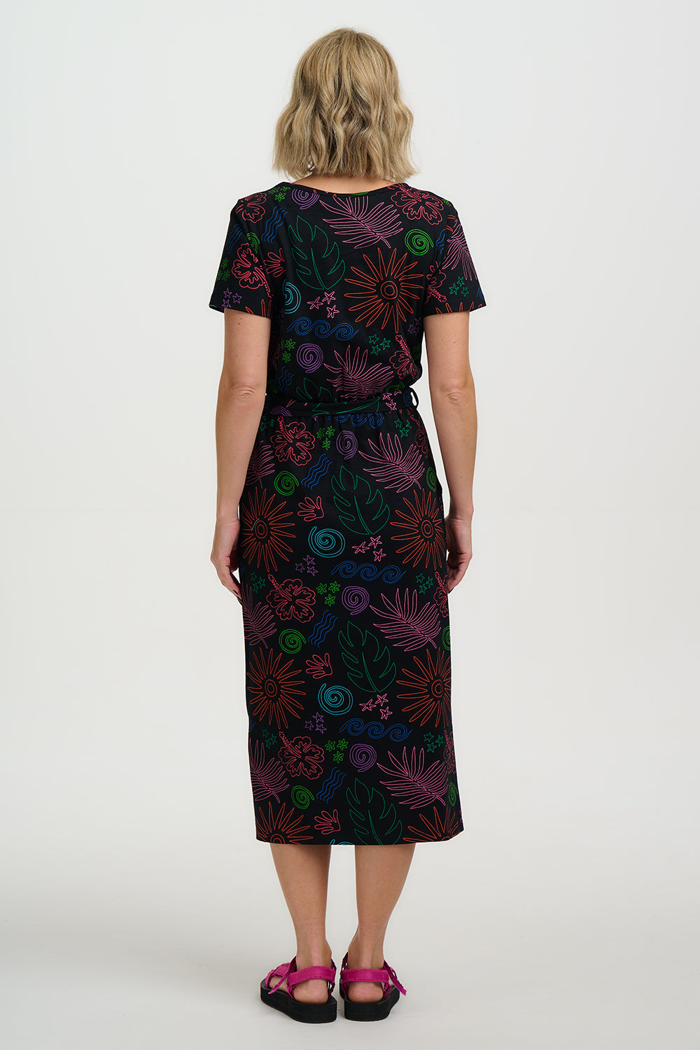 Flissy Jersey Midi Dress - Black, Island Fiesta
