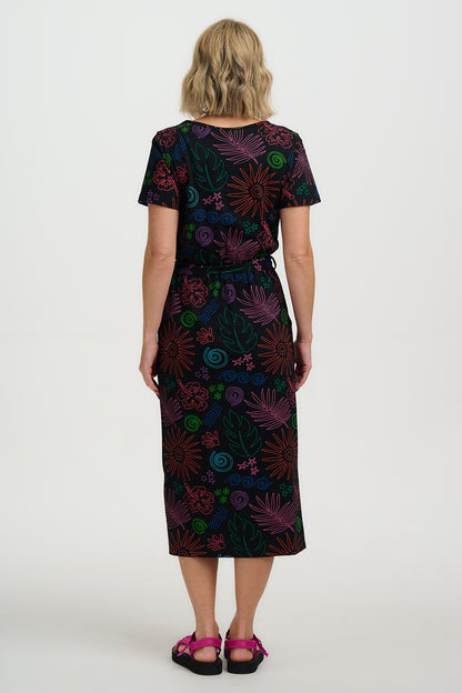 Flissy Jersey Midi Dress - Black, Island Fiesta