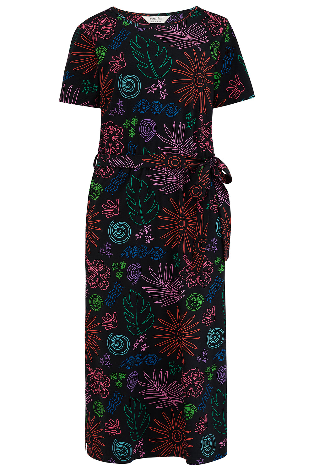 Flissy Jersey Midi Dress - Black, Island Fiesta