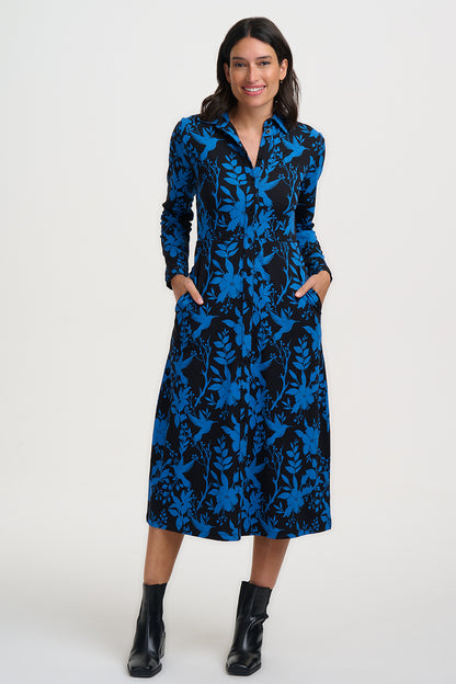 Sylvia Jersey Midi Shirt Dress