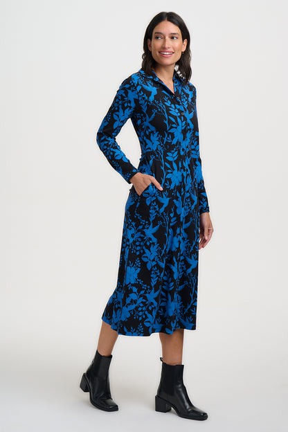 Sylvia Jersey Midi Shirt Dress