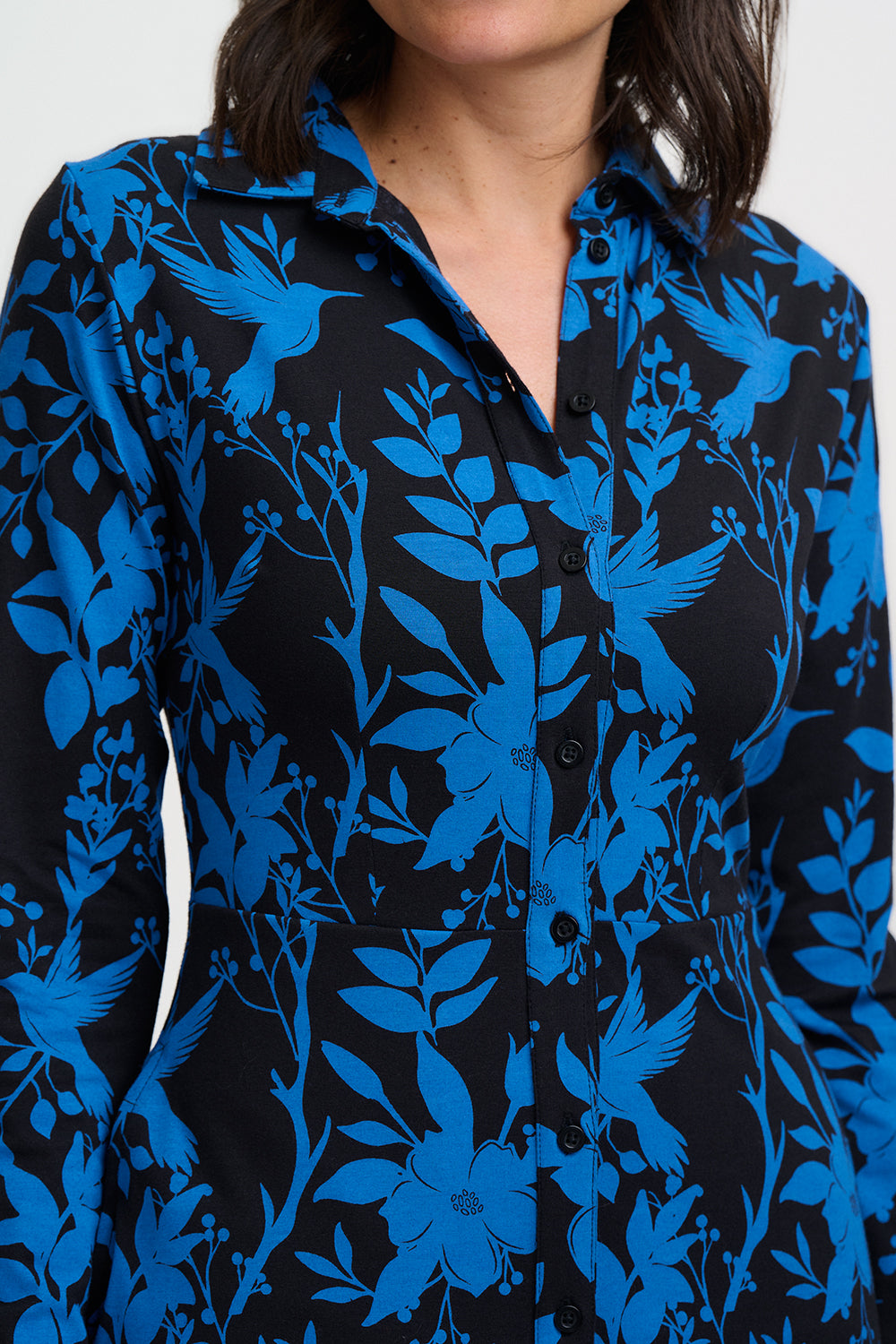 Sylvia Jersey Midi Shirt Dress