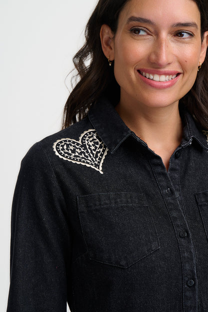 Jamelia Denim Mini Smock Dress