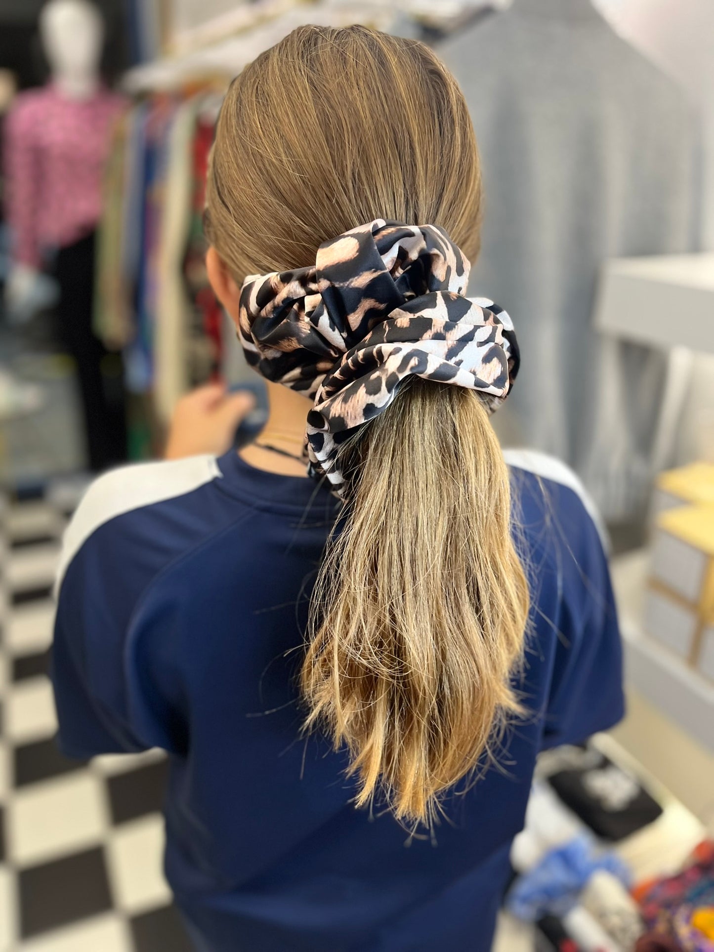 GIANT SCRUNCHIES - BROWN ANIMAL PRINT