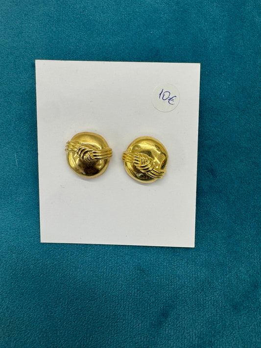 Σκουλαρίκια - earrings gold plated steel round