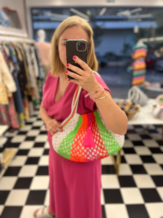 White/Orange/Pink Bag