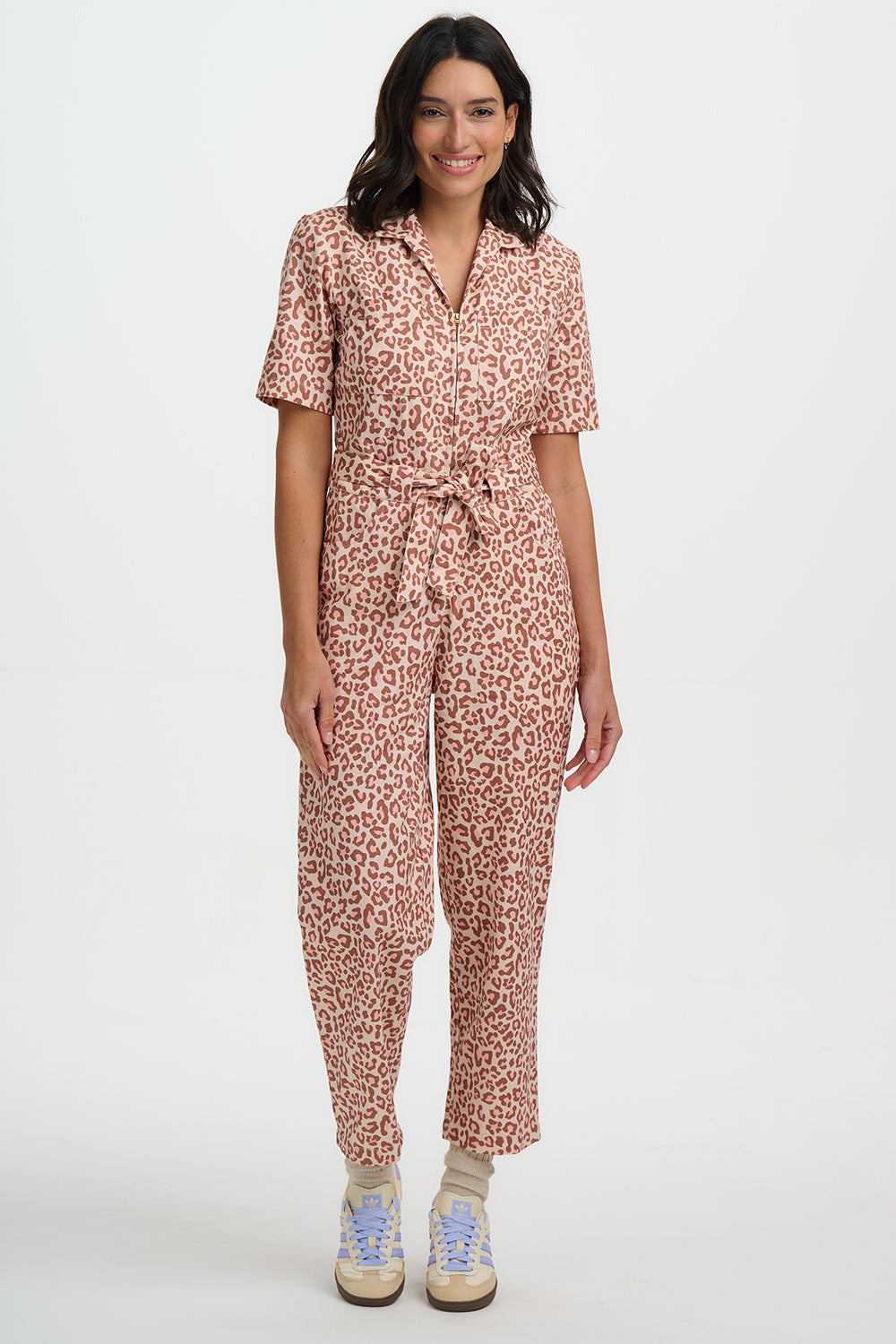 Meredith Boilersuit - Stone, Classic Leopard