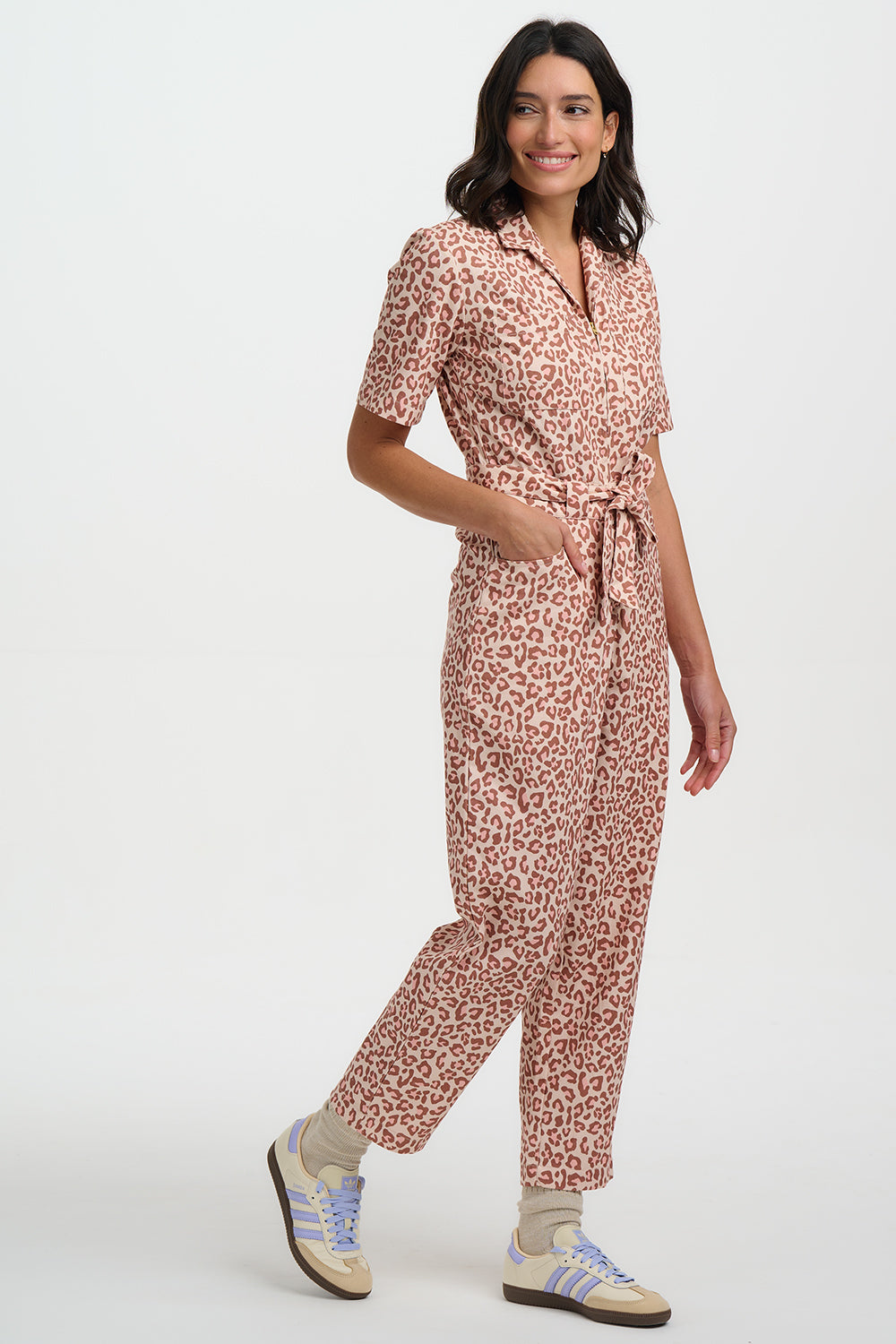 Meredith Boilersuit - Stone, Classic Leopard