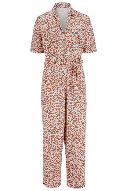 Meredith Boilersuit - Stone, Classic Leopard