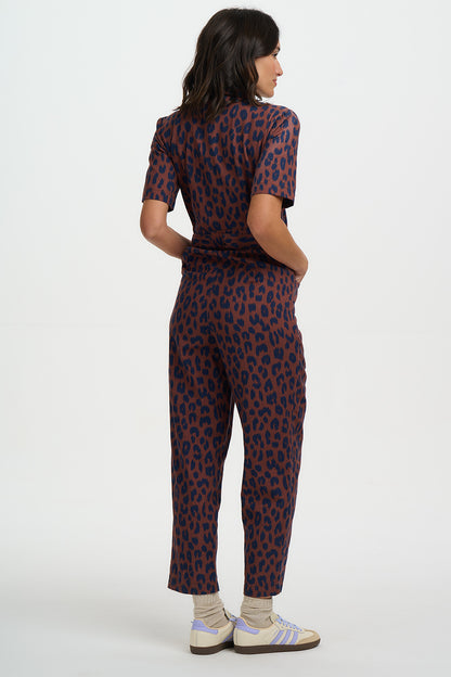 Meredith Boilersuit - Rust/Navy, Ikat Leopard