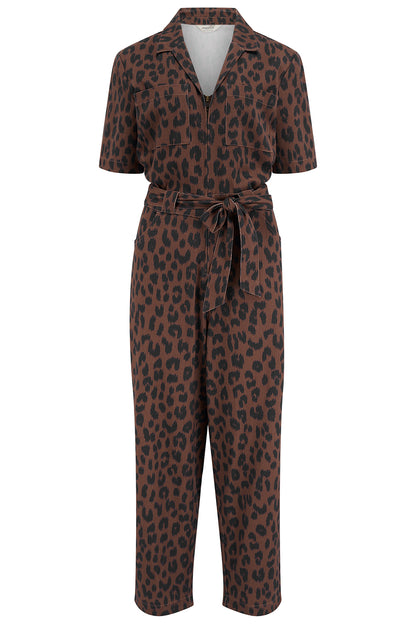 Meredith Boilersuit - Rust/Navy, Ikat Leopard