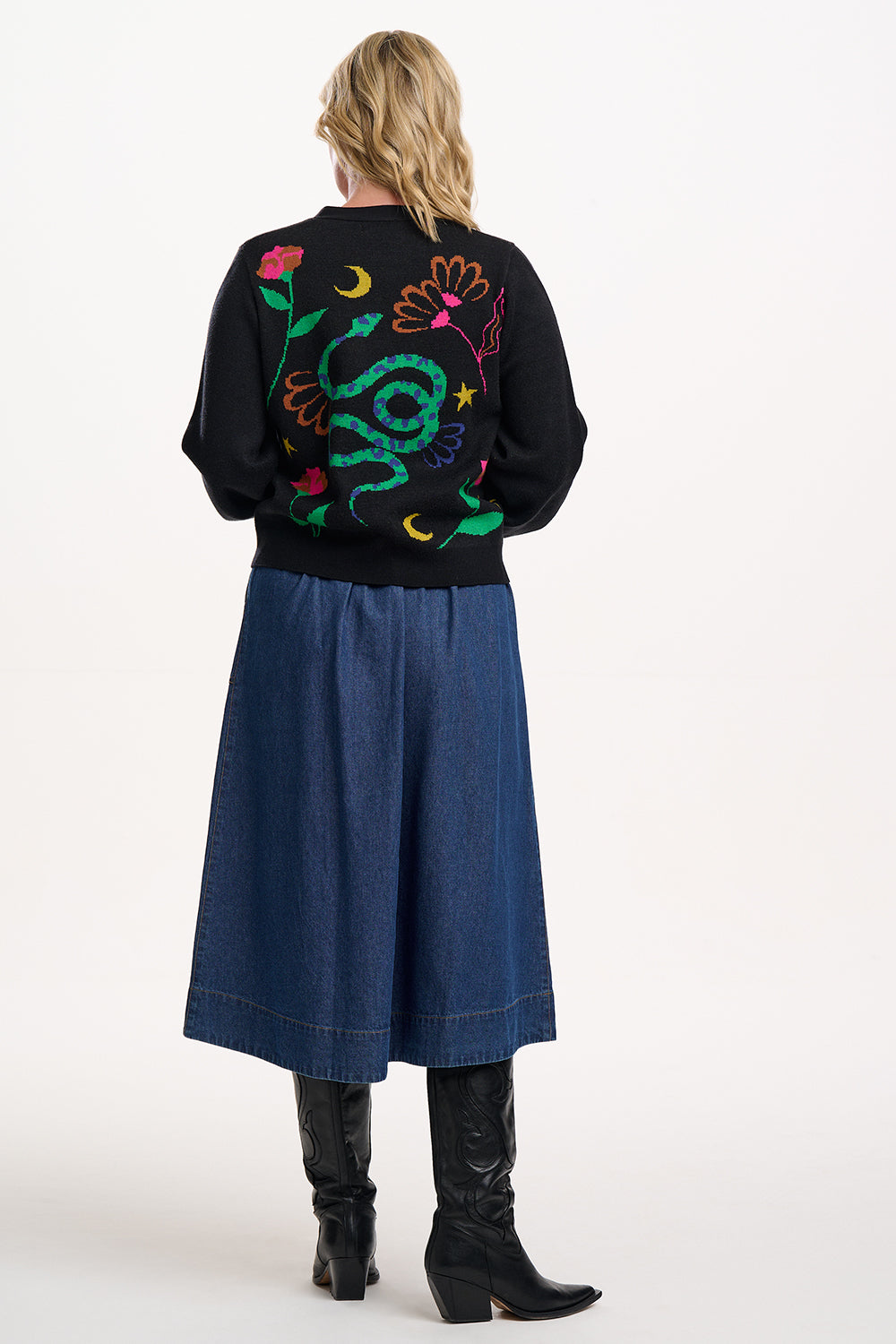Adrian Cardigan - Black, Snake Floral