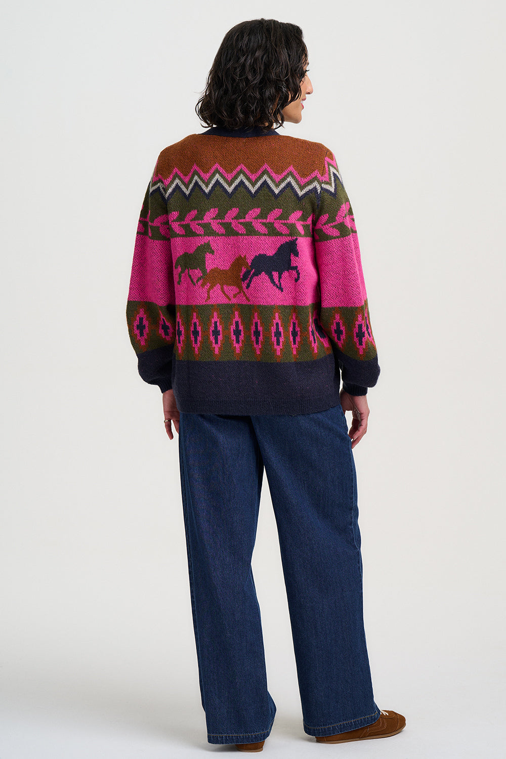 Sugarhill Brighton Yvette Ροζ Ζακέτα με Άλογα