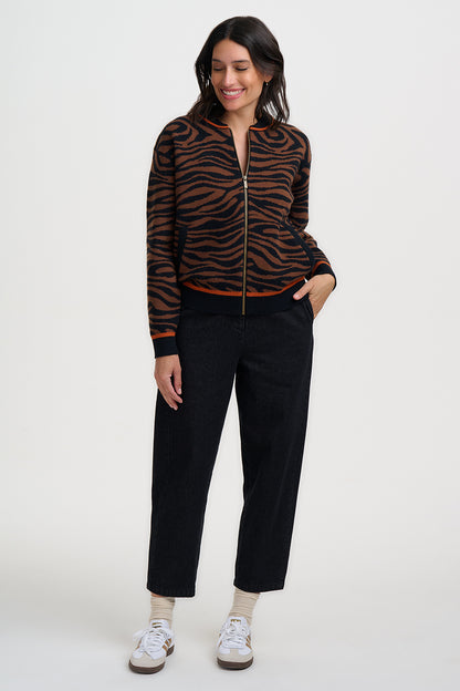 Sugarhill Brighton Solana Πλεκτό Bomber με Tiger Print