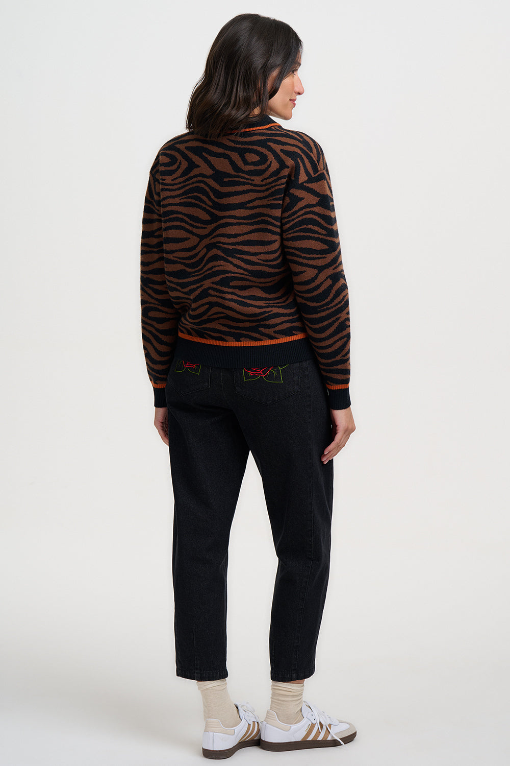 Sugarhill Brighton Solana Πλεκτό Bomber με Tiger Print