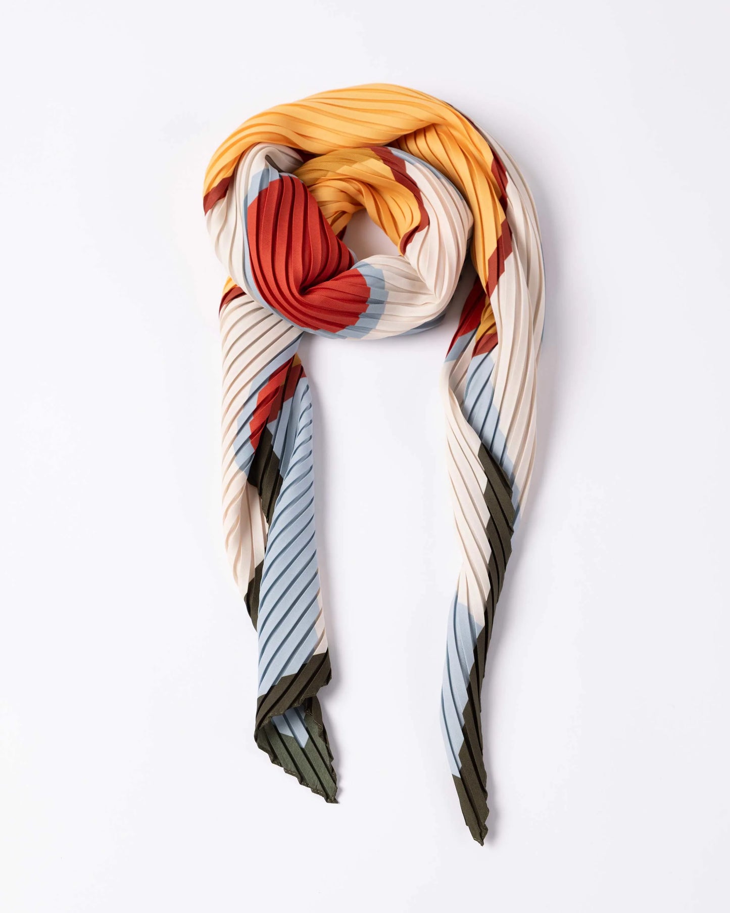 PLEATED SCARF AFRODITE / avio, saffron