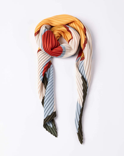 PLEATED SCARF AFRODITE / avio, saffron
