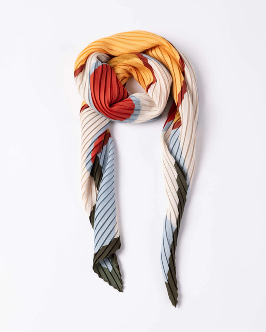 PLEATED SCARF AFRODITE / avio, saffron